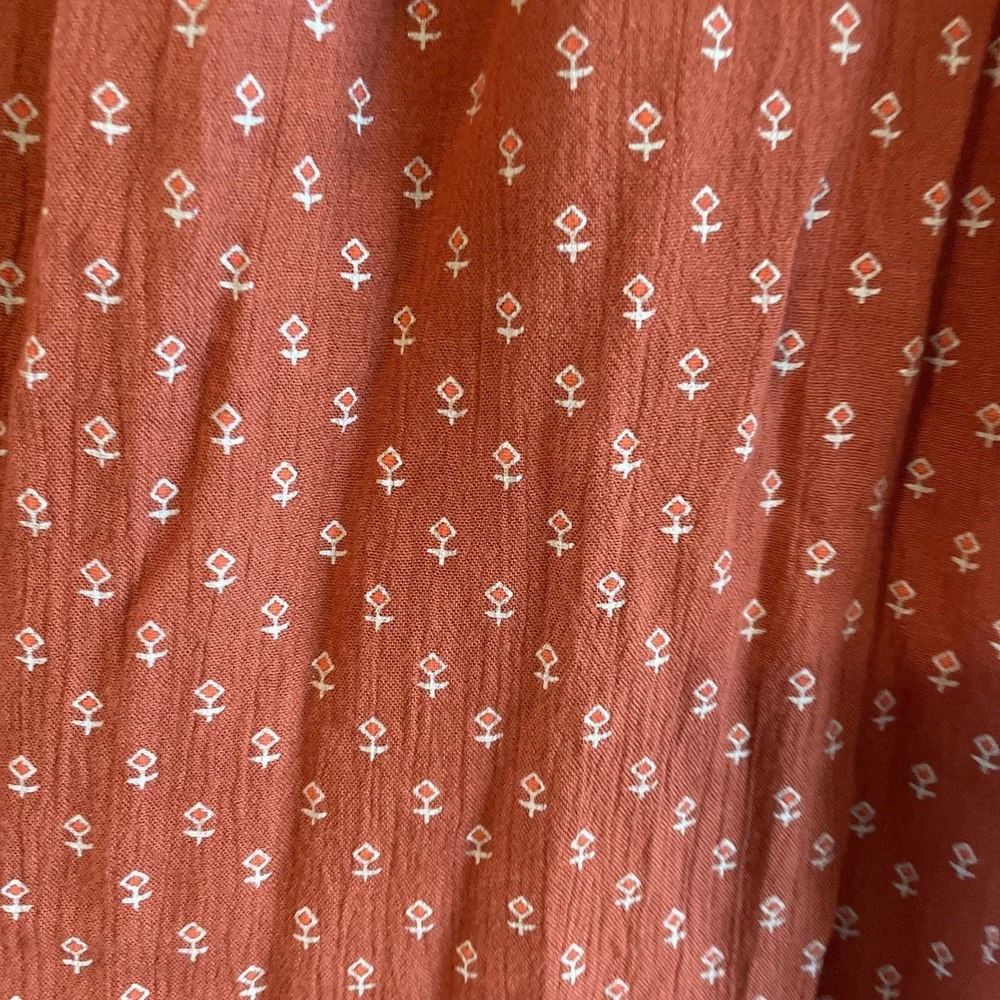 Free People Burnt Orange Long Sleeve 1/2 Button-up‎ Tunic Women's size XS
